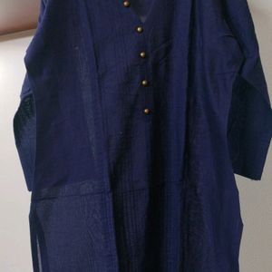 Navy Blue Colour Straight Kurti For Daily Wear