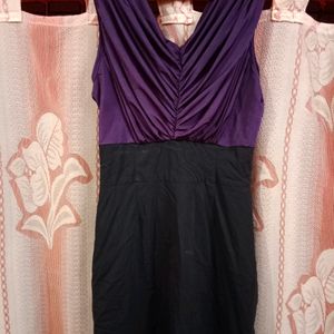 Ruched Purple Mini Dress