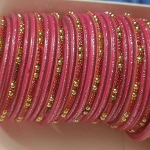 Glass  Bangles Pink