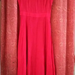 Sleeveless Red color long Dress