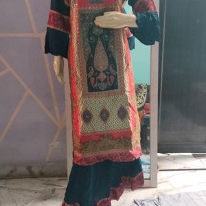 Beautiful Frok Kurti Double Layer With Dupatta