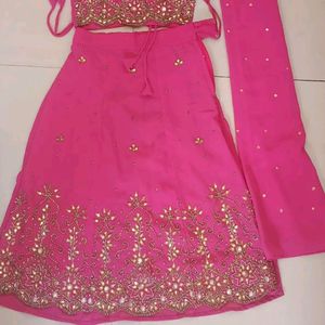 Beautiful Pink Colour Lehenga For Kids