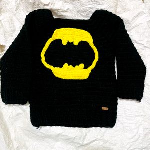 Black Batman Handmade Sweater For Kids(18-24months