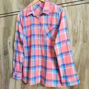 Pink Cotton Shirt Size-38