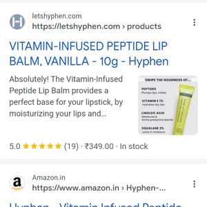 Hyphen Vitamin Infused Peptide Lip Balm, Vanila