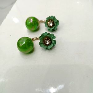 Green Hollywood Style Earrings