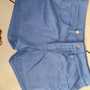 Blue Cotton Shorts