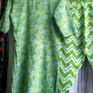 Green Colour Kurti Set