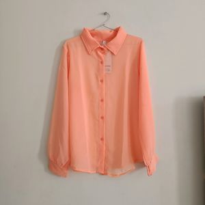 2 Piece Peach Shirt  (M)