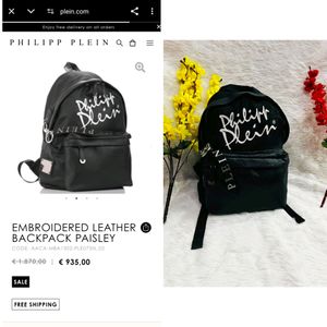 Philipp plein black unisex backpack