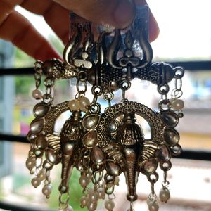Oxidised Lord Ganesha Earrings 👂