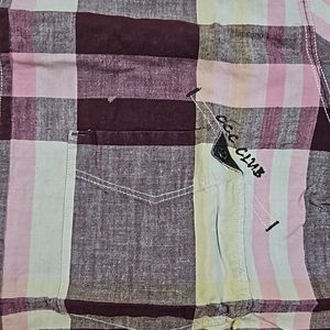 Mauve Pink And Brown Checked Shirt