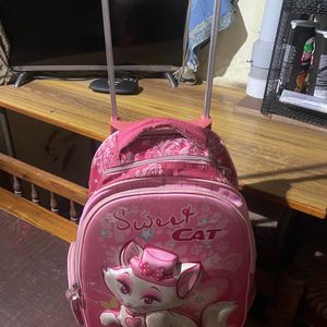 Sweet Kitty Pink Trolley School bag