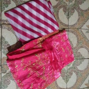 Pink Lehanga With Lehriya Dupatta