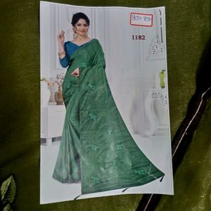 Olive Green Soft Chiifon Saree