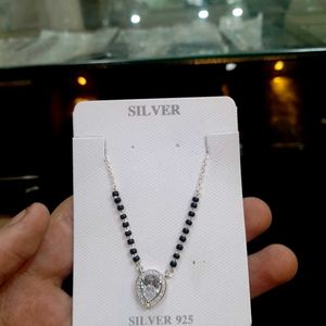 Zirconia Diamond Mangalsutra Pure Silver 925