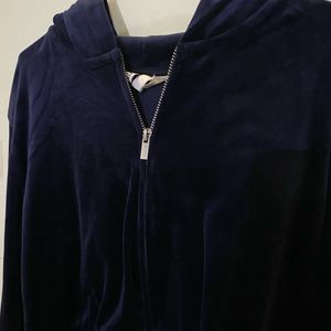 H&M cropped velour hoodie