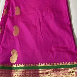 Used Silk Saree with tailored blouse for Sale