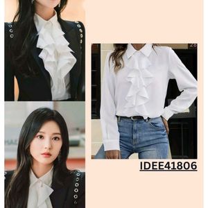 New Premium Korean Ruffled Neck Shirt