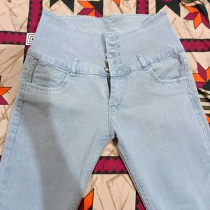 High Waist 5 Button Jeans