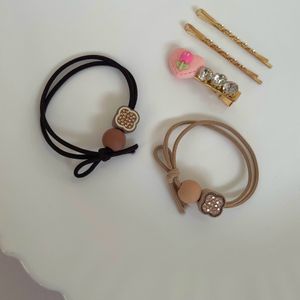 Korean Hair Ties Tulip Clip Combo