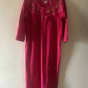 Semi Woollen Night Wear And Feeding Gown