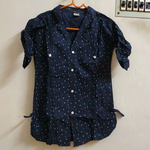 Blue full sleev shirt,size -S