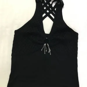 Black Ribbed Sleeveless Top Bust 32-36