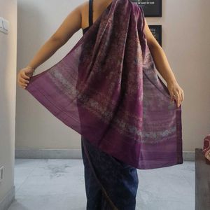 Featherlite Silk Saree Vintage Navy Blue