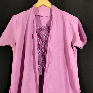 Lavender Front Embroidered Top ( Women)