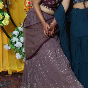 Beautiful Wine Colour Party Wear Lehenga For Women