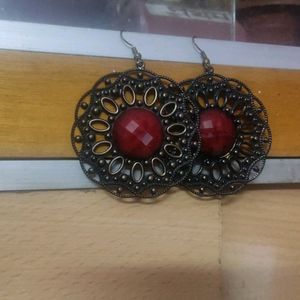 Red Stone Studded Earring