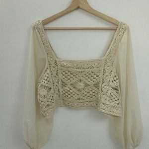 Square Neck Crochet & Net Topwears