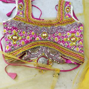 Heavy Mirror Work Lehnga Choli For Girls