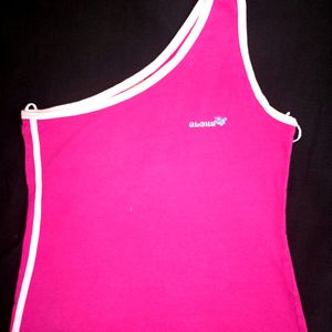 Pink One Side Tank Top..