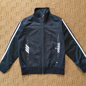 ADIDAS BLACK ZIPPER UPPER JACKET