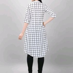 Checkered Women White Top