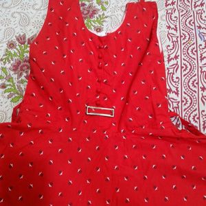 5to 6 Year Long Red Frock Dress