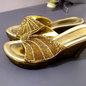 Golden Party Wear Heels