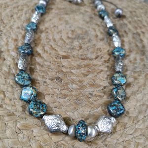 Antique Look Beaded Long Neckpiece