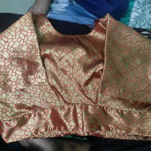 Broacade Golden And Red Blouse