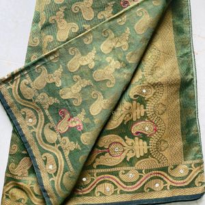 Green Kota doria Saree