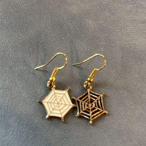 Mismatched Cute Halloween Themed Web Earrings