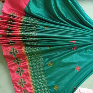 New Saree Pink Border