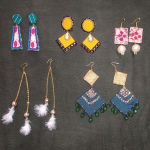 5 Pairs Of Earrings Combo