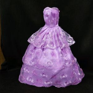 Beautiful Purple Lace Doll Dress