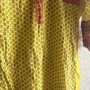 Yellow Pink  Kurti