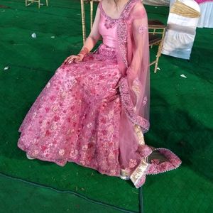 Pink Net Lehenga Choli