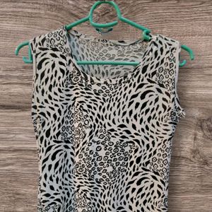 Animal Print Cut Sleeve Top