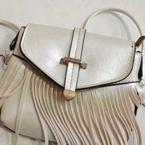 Cute Aesthetic Off White Sling Bags For Women